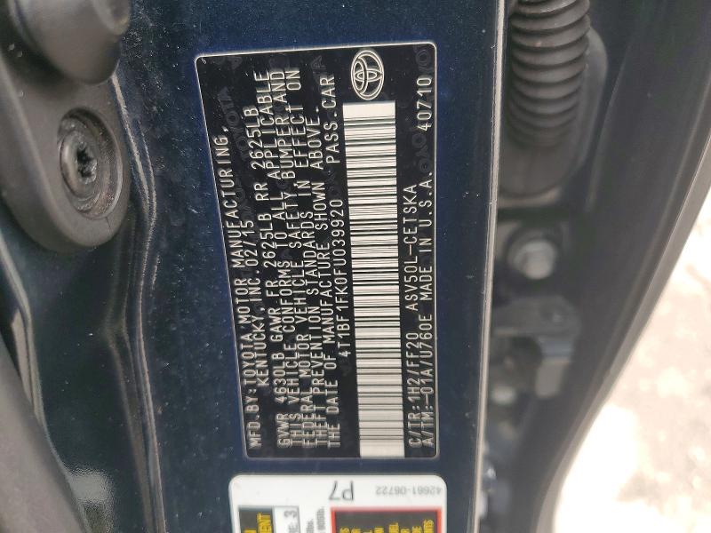 Продажа на аукционе авто 2015 Toyota Camry, vin: 4T1BF1FK0FU039920, номер лота: 69199666