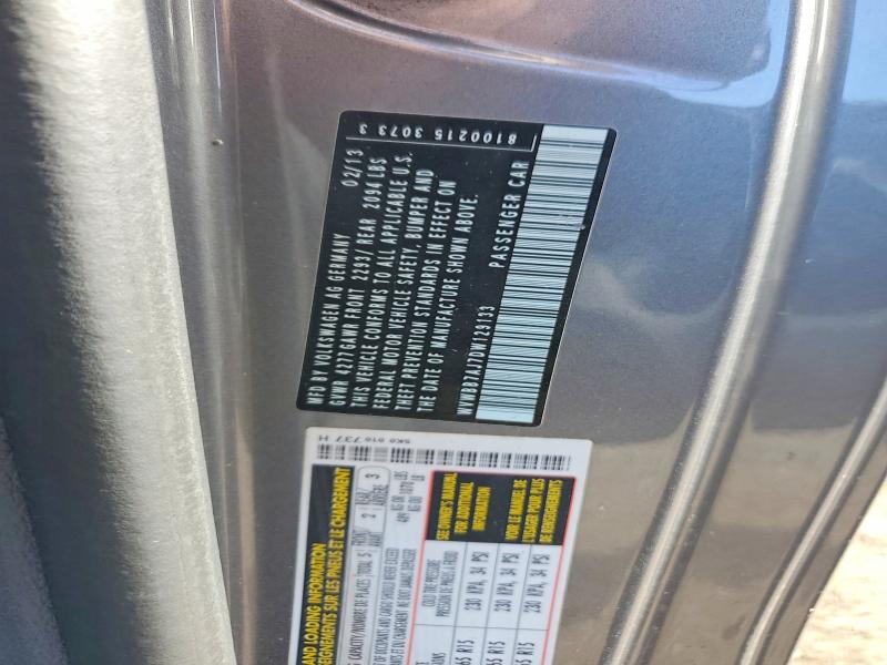 69069966 :رقم المزاد ، WVWBB7AJ7DW129133 vin ، 2013 Volkswagen Golf مزاد بيع