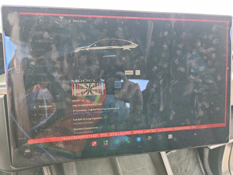 2023 Tesla Model X მანქანა იყიდება აუქციონზე, vin: 7SAXCBE60PF372421, აუქციონის ნომერი: 67385836