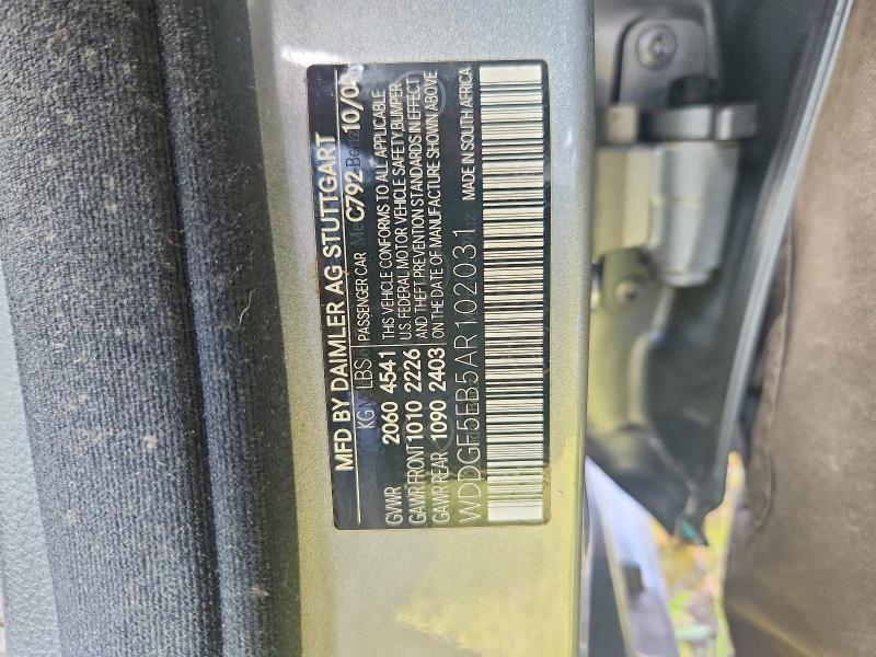64378036 :رقم المزاد ، WDDGF5EB5AR102031 vin ، 2010 Mercedes-benz C مزاد بيع