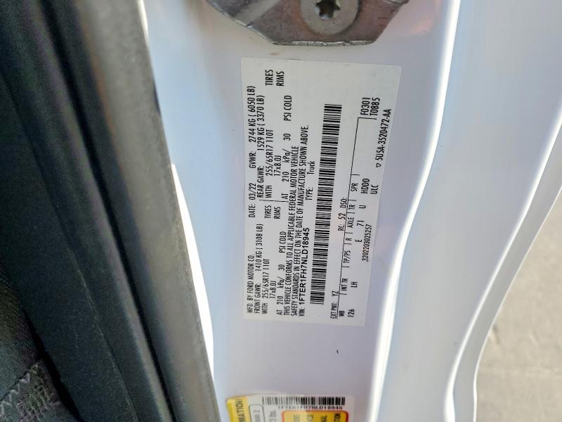 Продажа на аукционе авто 2022 Ford Ranger, vin: 1FTER1FH7NLD18945, номер лота: 69723496