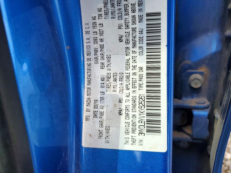 69638716 :رقم المزاد ، 3MYDLBYV1KY525261 vin ، 2019 Toyota Yaris مزاد بيع