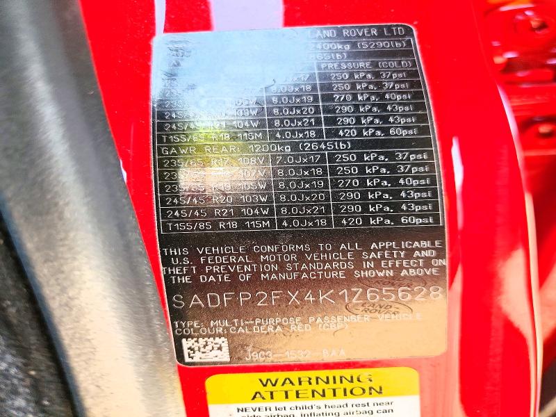 Aukcja sprzedaży 2019 Jaguar E-pace, vin: SADFP2FX4K1Z65628, numer aukcji: 67152506