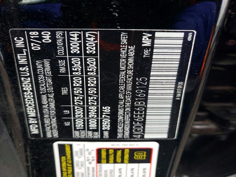Aukcja sprzedaży 2018 Mercedes-benz Gls, vin: 4JGDF6EE6JB169125, numer aukcji: 67082106