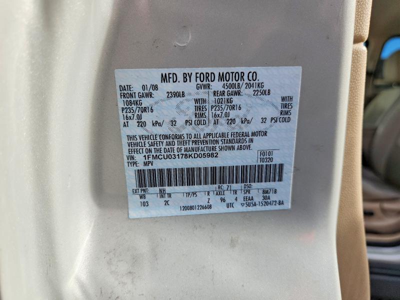 Продаж на аукціоні авто 2008 Ford Escape, vin: 1FMCU03178KD05982, номер лоту: 67880976