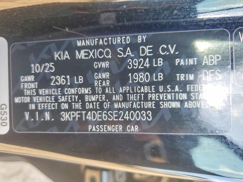 Продажа на аукционе авто 2025 Kia K4, vin: 3KPFT4DE6SE240033, номер лота: 67912226