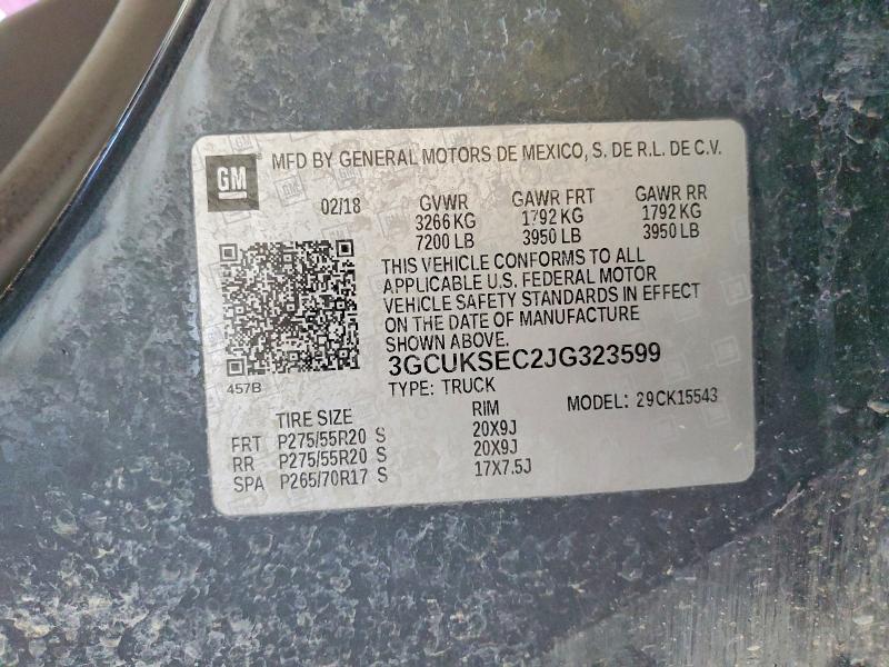 2018 Chevrolet Silverado მანქანა იყიდება აუქციონზე, vin: 3GCUKSEC2JG323599, აუქციონის ნომერი: 67170836