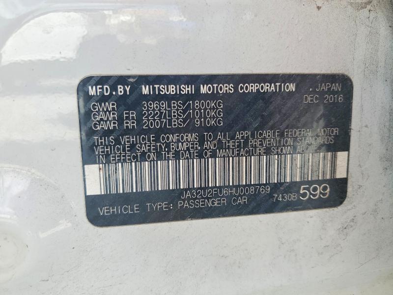 Aukcja sprzedaży 2017 Mitsubishi Lancer, vin: JA32U2FU6HU008769, numer aukcji: 69165616