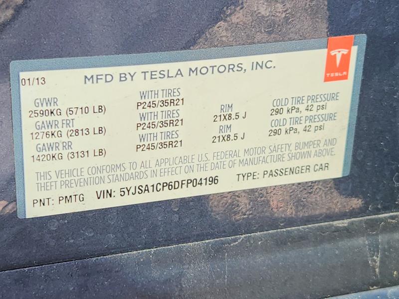 Aukcja sprzedaży 2013 Tesla Model S, vin: 5YJSA1CP6DFP04196, numer aukcji: 68806516