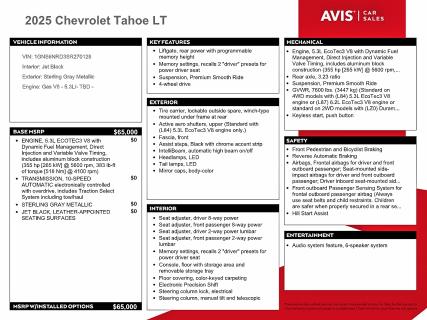 Aukcja sprzedaży 2025 Chevrolet Tahoe, vin: 1GNS6NRD3SR270128, numer aukcji: 69624146