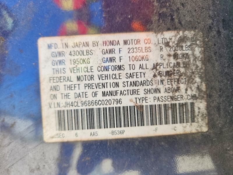 Aukcja sprzedaży 2006 Acura Tsx, vin: JH4CL96866C020796, numer aukcji: 69322496