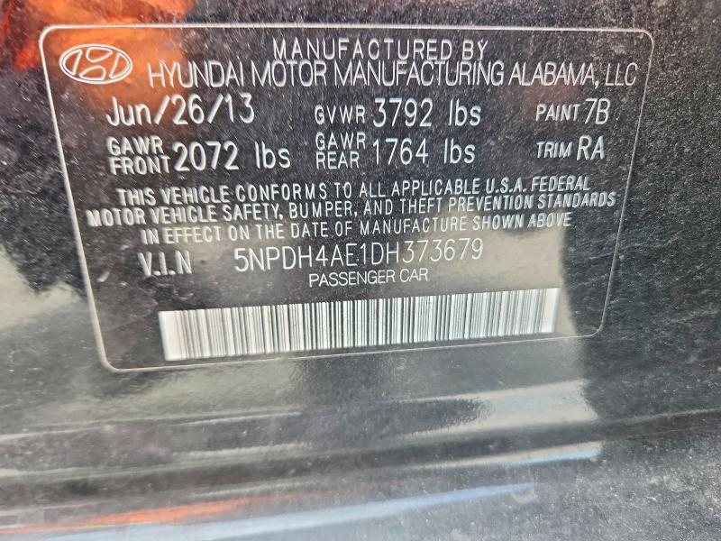 Продаж на аукціоні авто 2013 Hyundai Elantra, vin: 5NPDH4AE1DH373679, номер лоту: 71101936