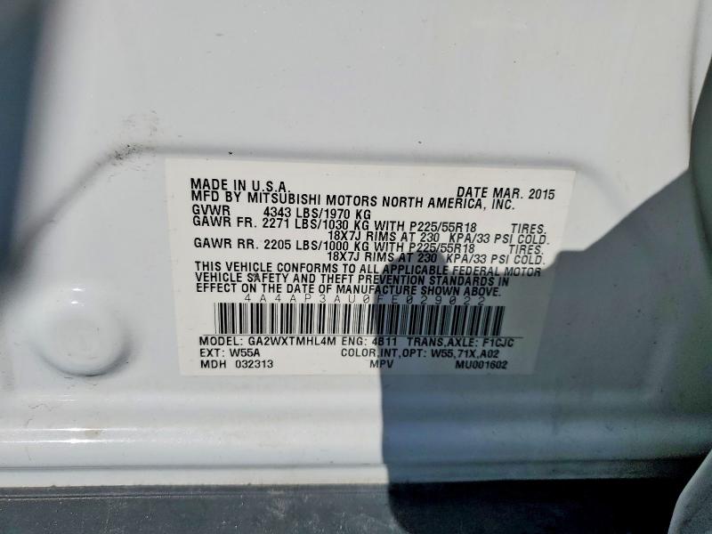 2015 Mitsubishi Outlander Sport მანქანა იყიდება აუქციონზე, vin: 4A4AP3AU0FE029022, აუქციონის ნომერი: 68830676