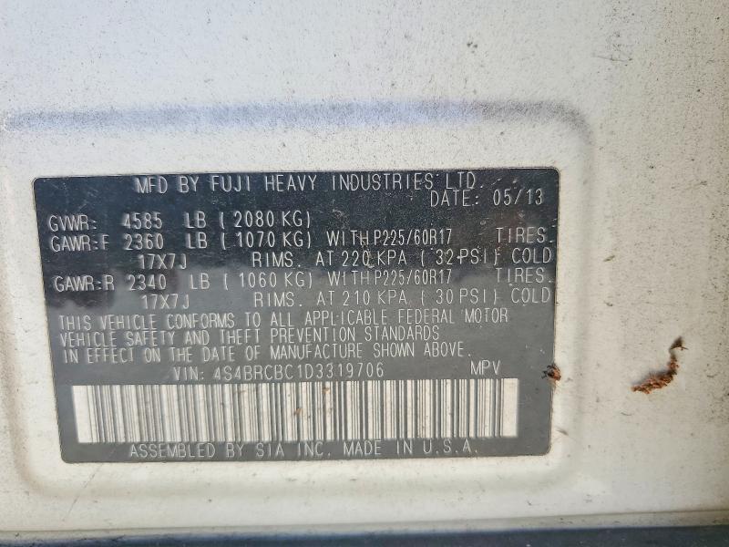 Aukcja sprzedaży 2013 Subaru Outback, vin: 4S4BRCBC1D3319706, numer aukcji: 70494086