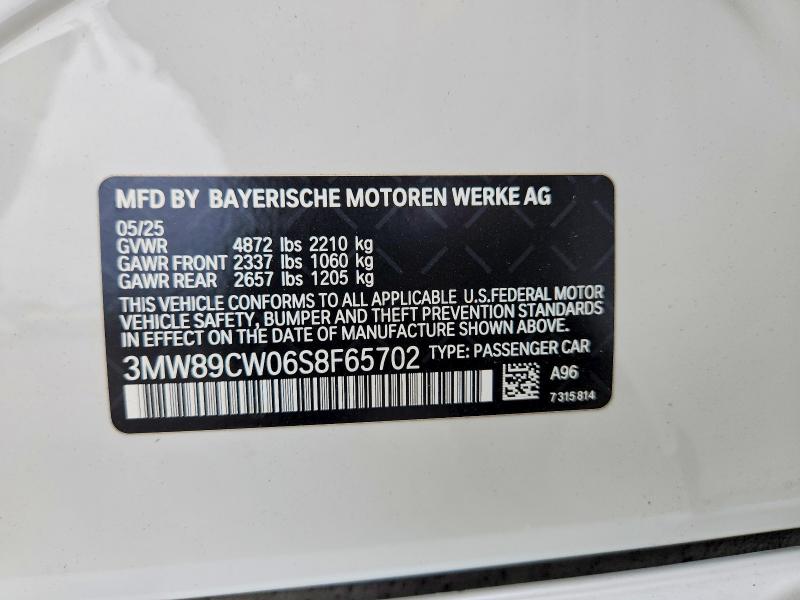 Aukcja sprzedaży 2025 Bmw 330xi, vin: 3MW89CW06S8F65702, numer aukcji: 70985766