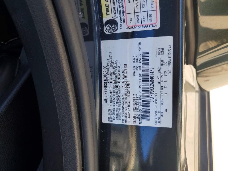Продаж на аукціоні авто 2010 Ford Fusion, vin: 3FAHP0KC2AR401479, номер лоту: 70690926