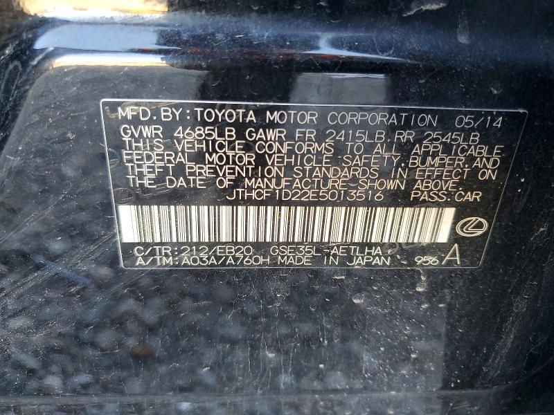 67685866 :رقم المزاد ، JTHCF1D22E5013516 vin ، 2014 Lexus Is مزاد بيع