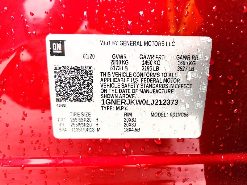 Aukcja sprzedaży 2020 Chevrolet Traverse, vin: 1GNERJKW0LJ212373, numer aukcji: 70341196
