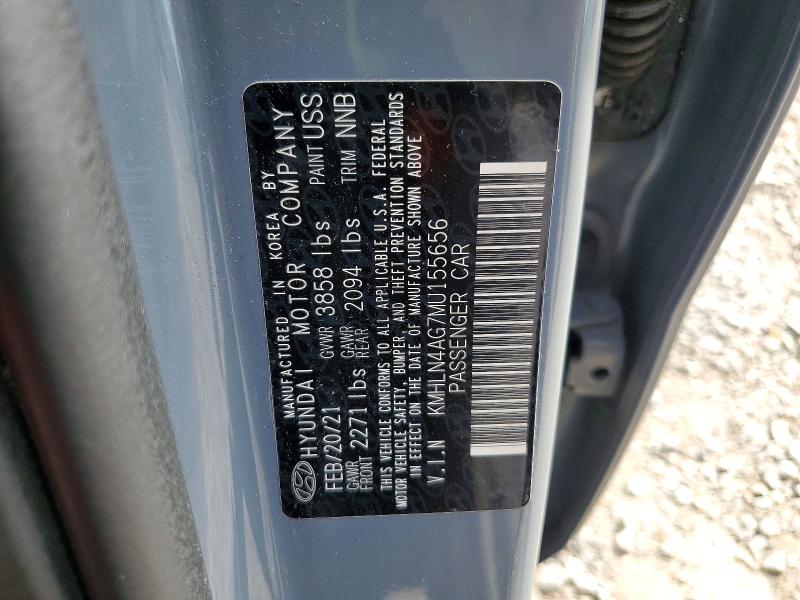 2021 Hyundai Elantra მანქანა იყიდება აუქციონზე, vin: KMHLN4AG7MU155656, აუქციონის ნომერი: 68031586