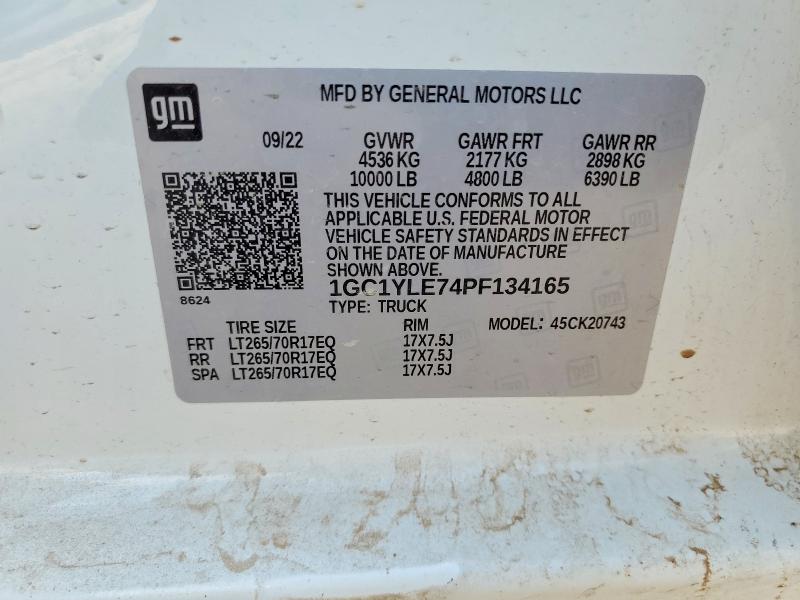 Продаж на аукціоні авто 2023 Chevrolet Silverado, vin: 1GC1YLE74PF134165, номер лоту: 66144946