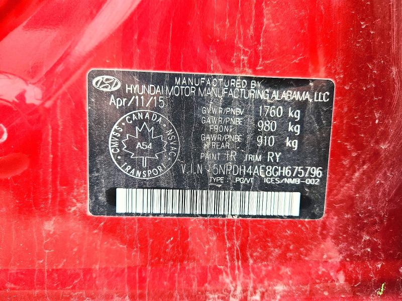66727216 :رقم المزاد ، 5NPDH4AE8GH675796 vin ، 2016 Hyundai Elantra مزاد بيع