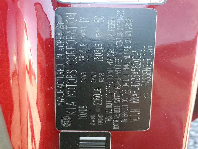 2010 Kia Forte მანქანა იყიდება აუქციონზე, vin: KNAFU4A25A5820095, აუქციონის ნომერი: 67709106
