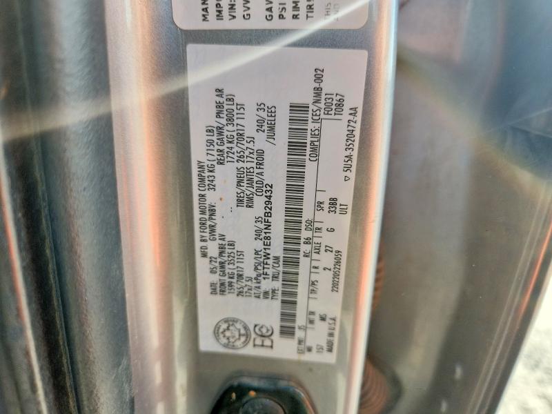 Auction sale of the 2022 Ford F150, vin: 1FTFW1E81NFB29432, lot number: 67136426