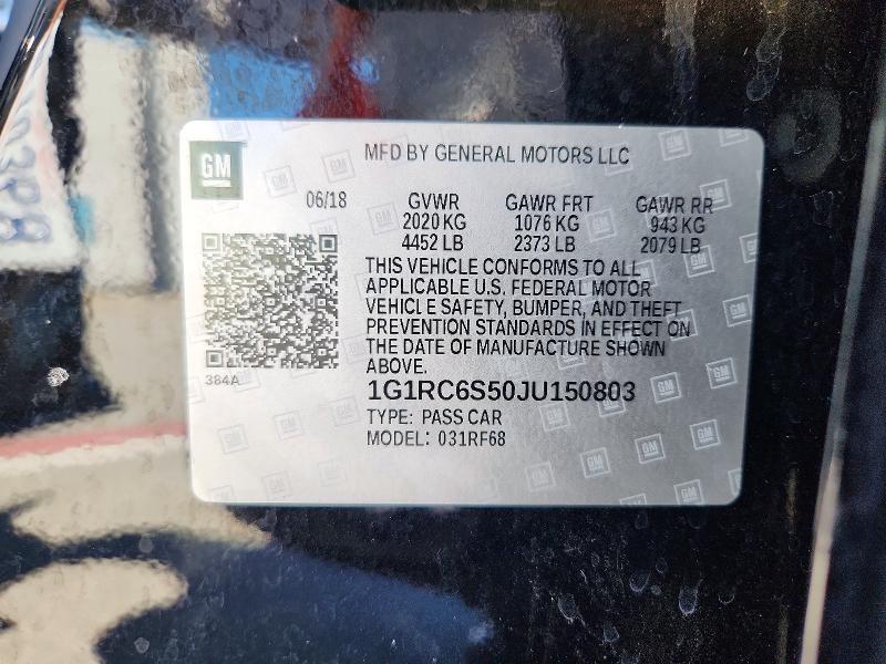 67280036 :رقم المزاد ، 1G1RC6S50JU150803 vin ، 2018 Chevrolet Volt مزاد بيع