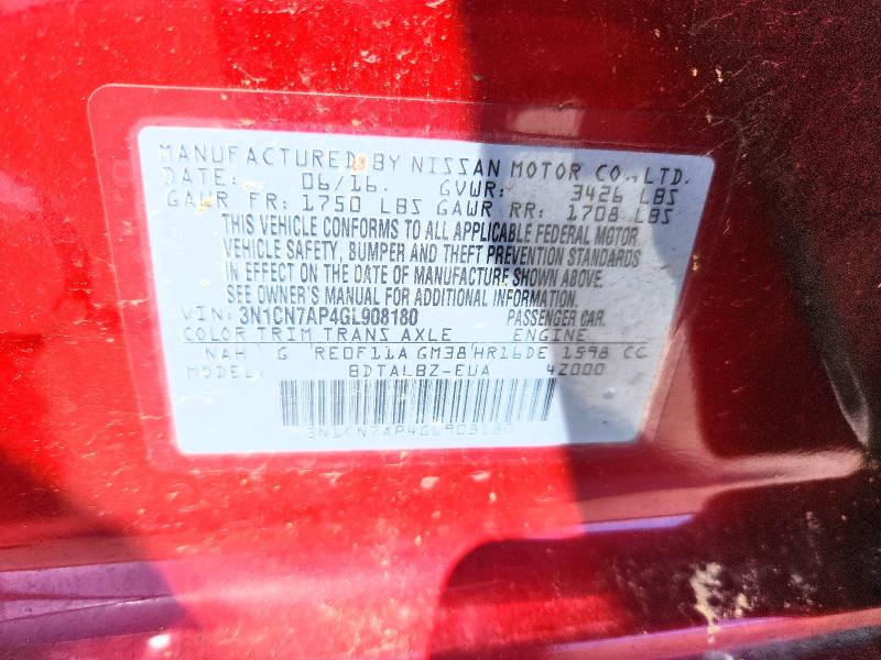 Продажа на аукционе авто 2016 Nissan Versa, vin: 3N1CN7AP4GL908180, номер лота: 69033376