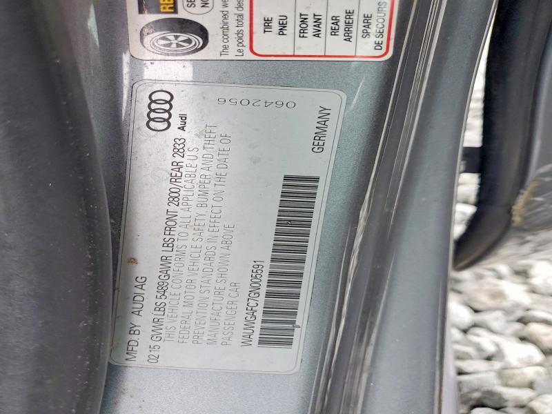 Продаж на аукціоні авто 2016 Audi A7, vin: WAUWGAFC7GN005591, номер лоту: 69922666