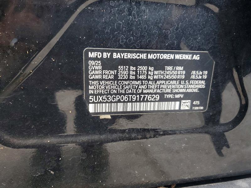 68556446 :رقم المزاد ، 5UX53GP06T9177629 vin ، 2026 Bmw X3 مزاد بيع