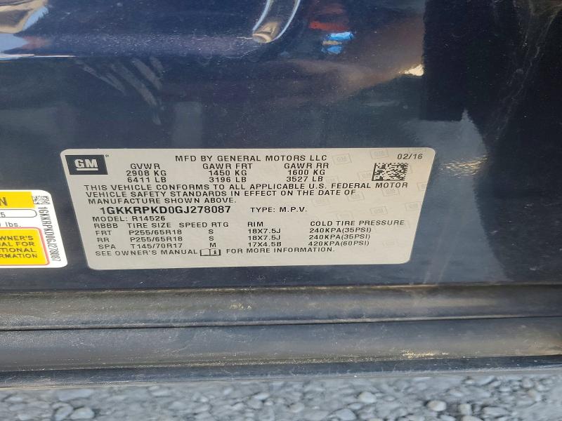 2016 Gmc Acadia მანქანა იყიდება აუქციონზე, vin: 1GKKRPKD0GJ278087, აუქციონის ნომერი: 67342726