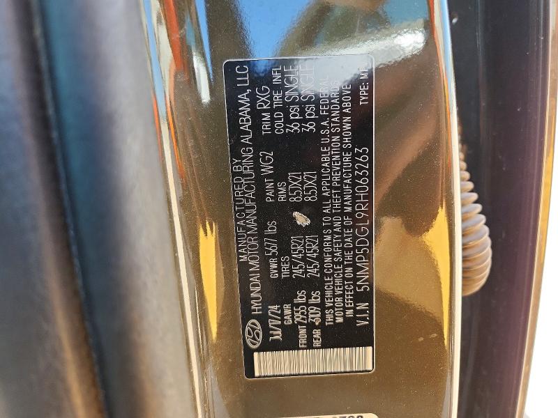 67607816 :رقم المزاد ، 5NMP5DGL9RH063263 vin ، 2024 Hyundai Santa Fe مزاد بيع