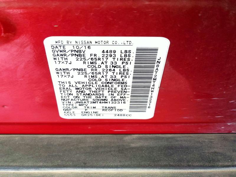 Aukcja sprzedaży 2017 Nissan Rogue, vin: JN8AT2MT4HW132316, numer aukcji: 67497296