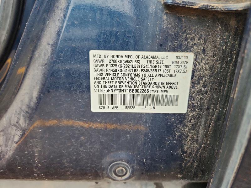 Aukcja sprzedaży 2011 Honda Pilot, vin: 5FNYF3H71BB002266, numer aukcji: 68334886