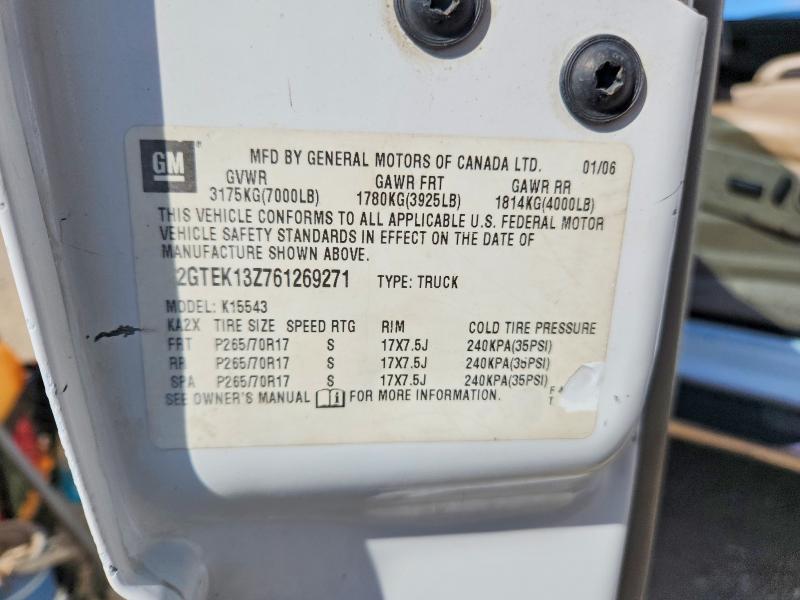 68542896 :رقم المزاد ، 2GTEK13Z761269271 vin ، 2006 Gmc Sierra مزاد بيع