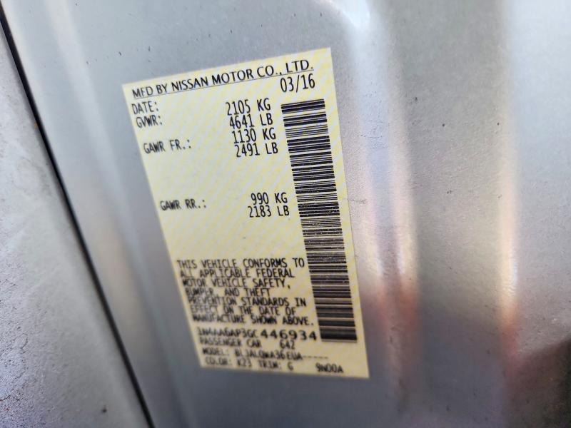 Aukcja sprzedaży 2016 Nissan Maxima, vin: 1N4AA6AP3GC446934, numer aukcji: 70867046