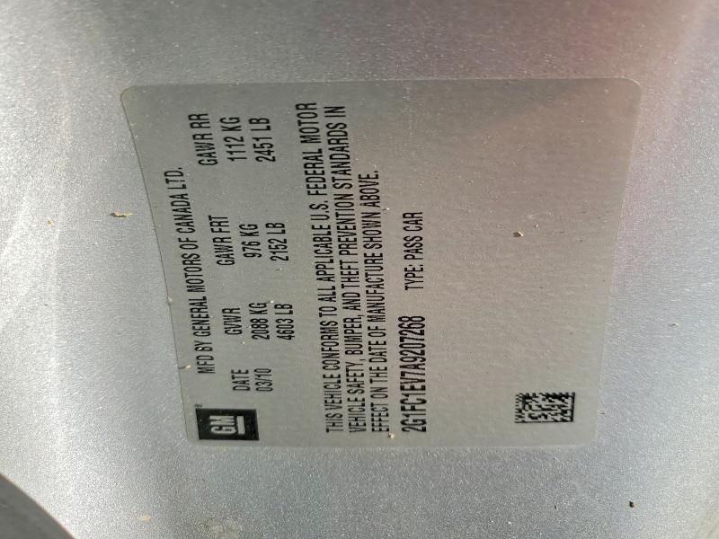 67552766 :رقم المزاد ، 2G1FC1EV7A9207268 vin ، 2010 Chevrolet Camaro مزاد بيع