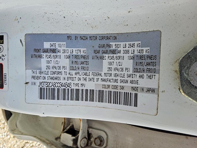 Продаж на аукціоні авто 2012 Mazda Cx-9, vin: JM3TB2CA8C0344646, номер лоту: 67365766