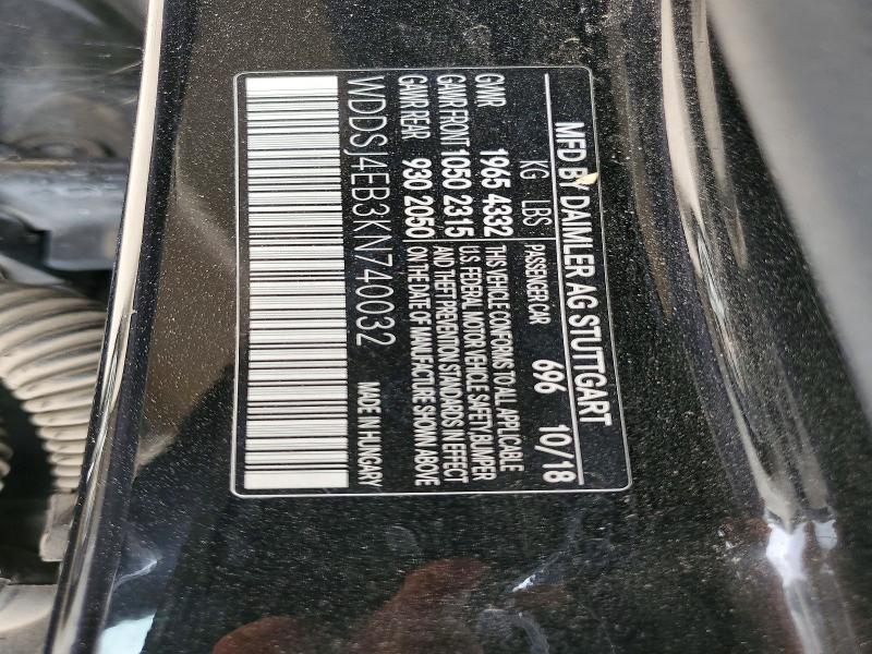 67749616 :رقم المزاد ، WDDSJ4EB3KN740032 vin ، 2019 Mercedes-benz Cla مزاد بيع