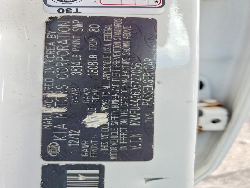68830416 :رقم المزاد ، KNAFU4A26D5727056 vin ، 2013 Kia Forte مزاد بيع