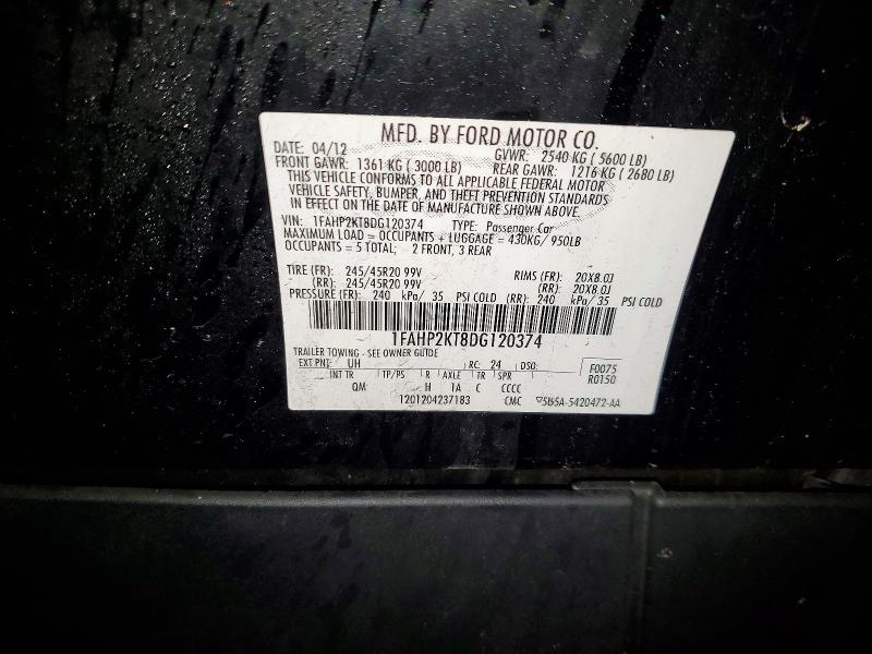 70506986 :رقم المزاد ، 1FAHP2KT8DG120374 vin ، 2013 Ford Taurus مزاد بيع