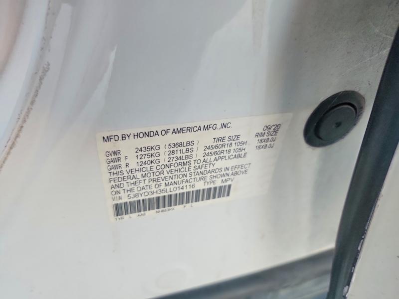 Aukcja sprzedaży 2020 Acura Mdx, vin: 5J8YD3H35LL014116, numer aukcji: 67856396