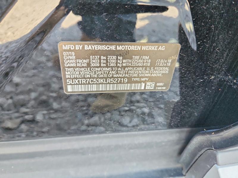 Aukcja sprzedaży 2019 Bmw X3, vin: 5UXTR7C53KLR52719, numer aukcji: 70233446