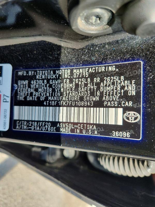Aukcja sprzedaży 2015 Toyota Camry, vin: 4T1BF1FK7FU108943, numer aukcji: 69166556