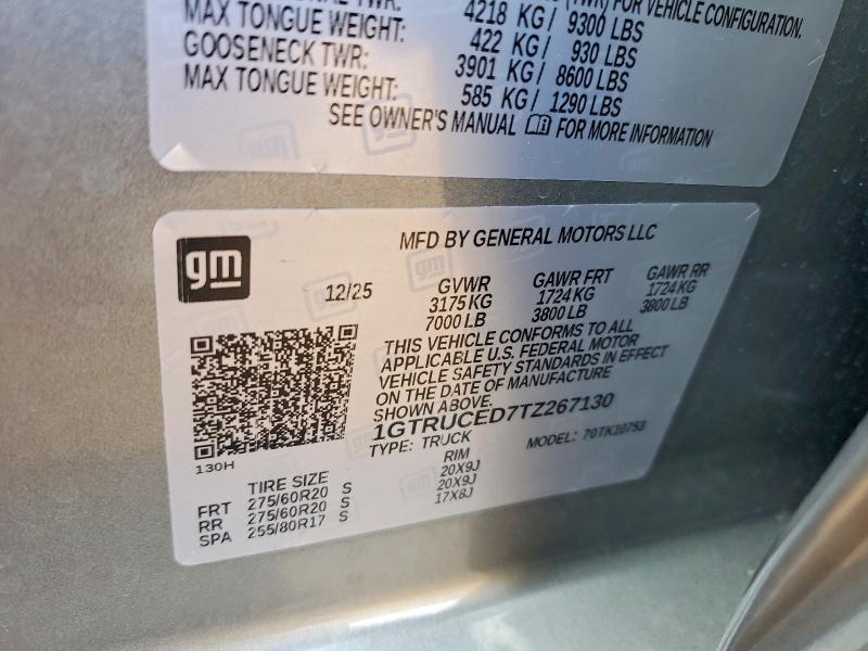 68051406 :رقم المزاد ، 1GTRUCED7TZ267130 vin ، 2026 Gmc Sierra مزاد بيع