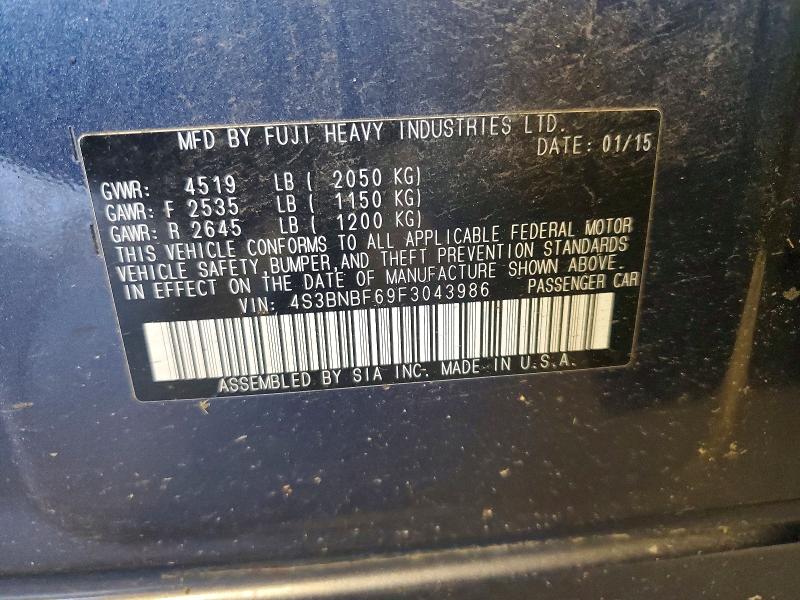 Aukcja sprzedaży 2015 Subaru Legacy, vin: 4S3BNBF69F3043986, numer aukcji: 68543856