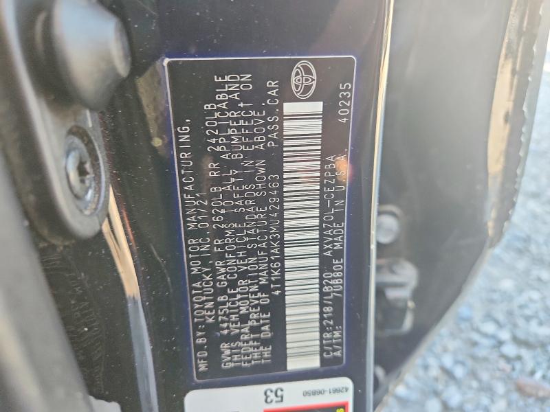Aukcja sprzedaży 2021 Toyota Camry, vin: 4T1K61AK3MU429463, numer aukcji: 69096116