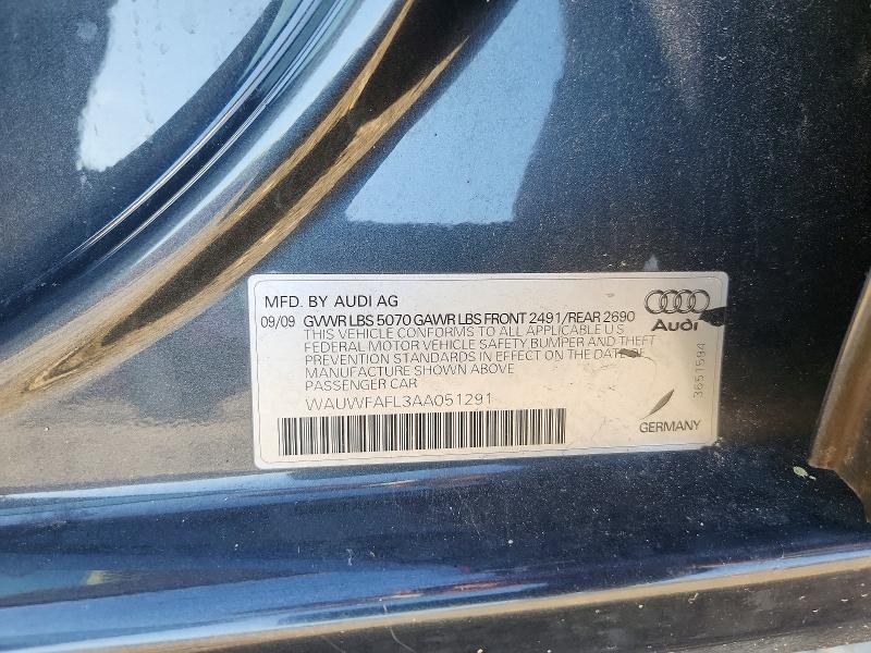 Aukcja sprzedaży 2010 Audi A4, vin: WAUWFAFL3AA051291, numer aukcji: 68391966