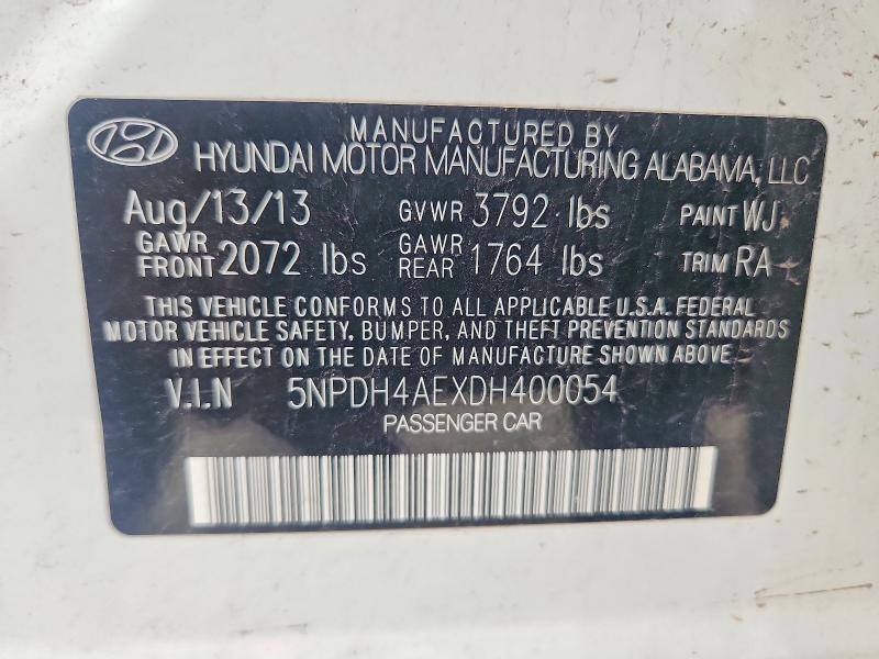 Aukcja sprzedaży 2013 Hyundai Elantra, vin: 5NPDH4AEXDH400054, numer aukcji: 67690126